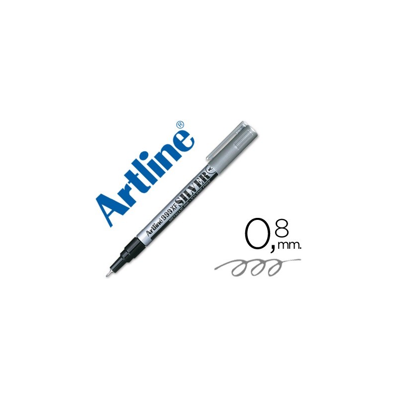 Rotulador artline marcador permanente tinta metalica ek-999 plata punta redonda 0.8 mm Rotulador artline marcador permanente tinta metalica ek-999 plata punta redonda 0.8 mm