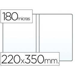 Funda portadocumento cuarto doble 180 micras pvc transparente 220x350mm