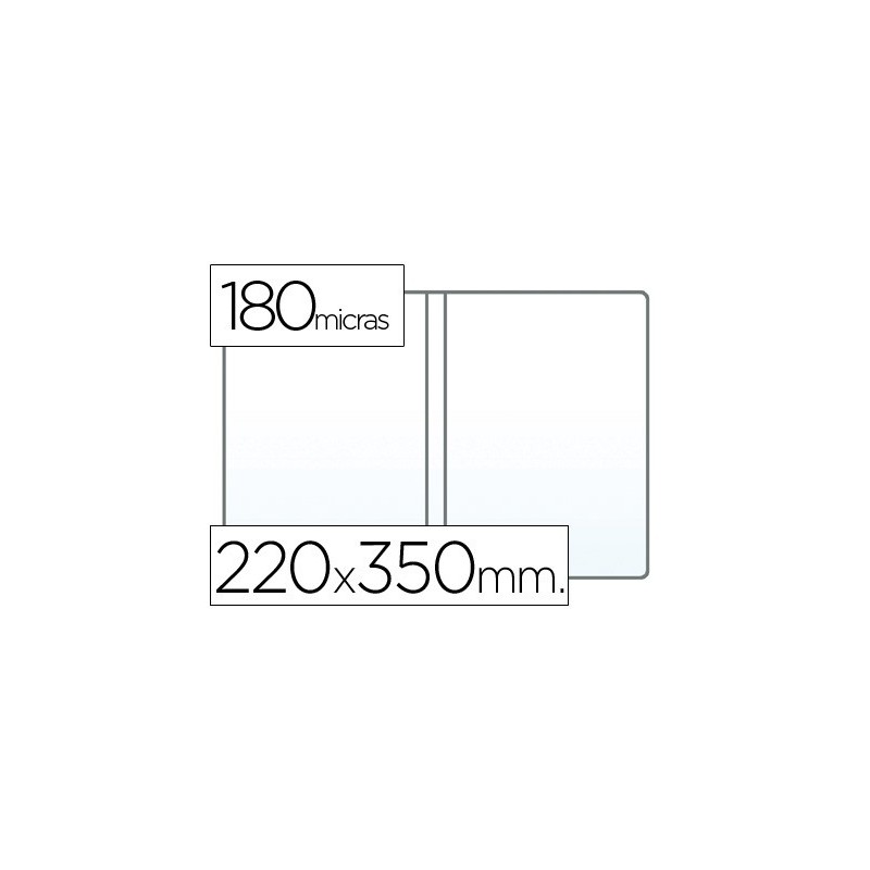 Funda portadocumento cuarto doble 180 micras pvc transparente 220x350mm
