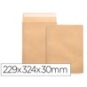 Sobre liderpapel bolsa fuelle kraft 229x324x30 mm solapa tira de silicona papel 120 gr caja de 50 unidades
