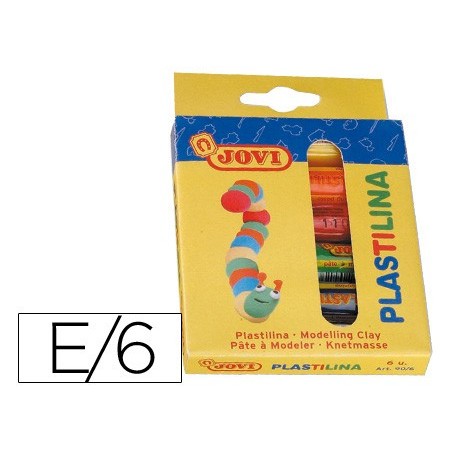 Plastilina jovi estuche de 6 barras colores surtidos