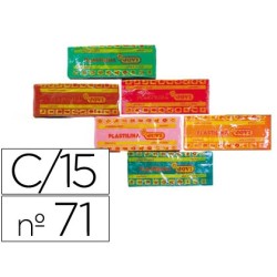 Plastilina jovi 71 tamaño mediano caja de 15 unidades colores surtidos