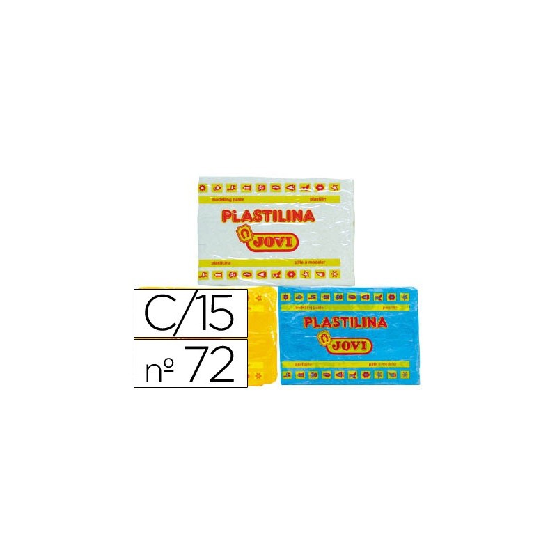 Plastilina jovi 72 tamaño grande caja de 15 unidades colores surtidos