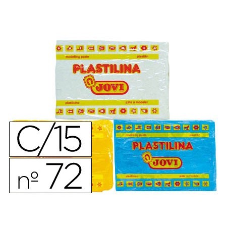 Plastilina jovi 72 tamaño grande caja de 15 unidades colores surtidos