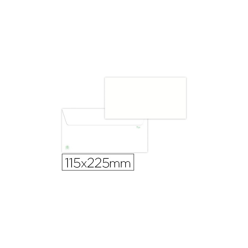 Sobre liderpapel blanco 115x225 mm solapa tira de silicona papel reciclado 90 gr caja de 500 unidades