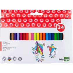 Lapices cera liderpapel caja de 24 unidades colores surtidos