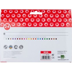 Lapices cera liderpapel caja de 24 unidades colores surtidos