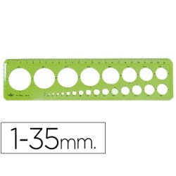 Plantilla domingo ferrer circulos 1-35 mm plastico verde