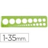 Plantilla domingo ferrer circulos 1-35 mm plastico verde