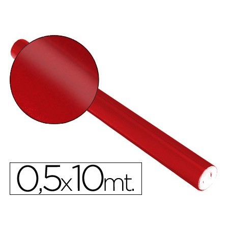 Papel metalizado rojo rollo continuo de 0,5 x 10 mt