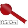 Papel metalizado rojo rollo continuo de 0,5 x 10 mt