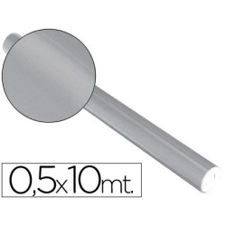 Papel metalizado plata rollo continuo de 0,5 x 10 mt