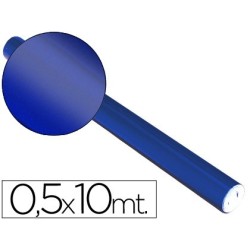 Papel metalizado azul rollo continuo de 0,5 x 10 mt