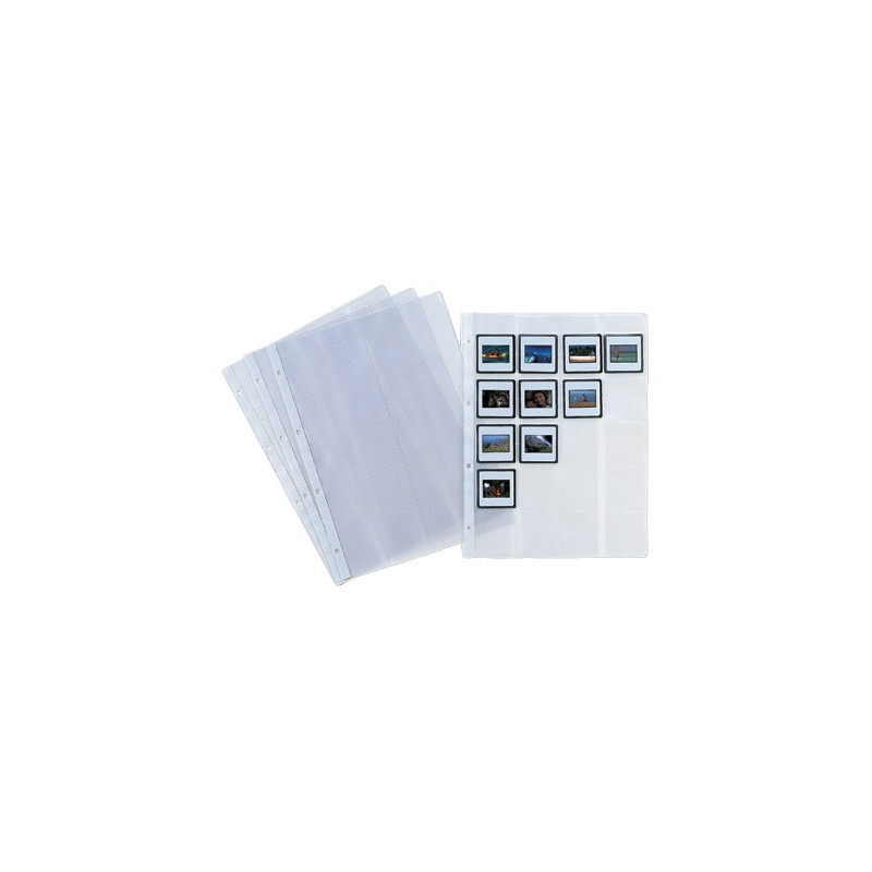 Funda pardo folio 4 taladros 200 mc lomo reforzado para 20 diapositivas