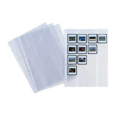 Funda pardo folio 4 taladros 200 mc lomo reforzado para 20 diapositivas
