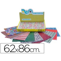 Papel de regalo impresma 62x86 cm caja de 200 hojas diseños surtidos gramaje 40g/m2