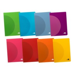 Libreta liderpapel 360 tapa de plastico a4 48 hojas 90g/m2 pauta 4 3,5mm con margen colores surtidos