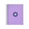 Cuaderno espiral a5 micro antartik tapa forrada120h 90 gr cuadro 5mm 5 banda 6 taladros color lavanda