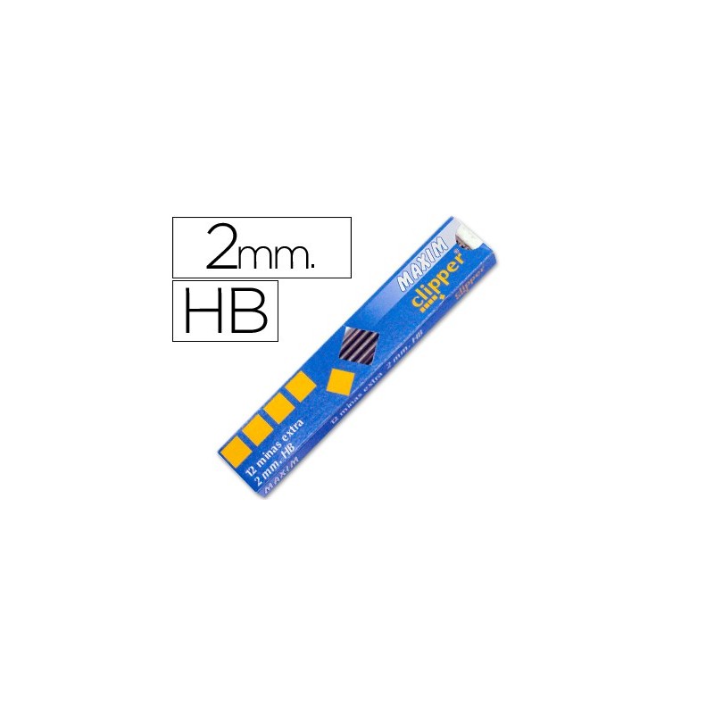Minas maxim grafito 2 mm estuche de 12 minas