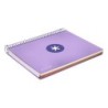 Cuaderno espiral a5 micro antartik tapa forrada120h 90 gr cuadro 5mm 5 banda 6 taladros color lavanda