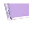 Cuaderno espiral a5 micro antartik tapa forrada120h 90 gr cuadro 5mm 5 banda 6 taladros color lavanda