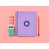Cuaderno espiral a5 micro antartik tapa forrada120h 90 gr cuadro 5mm 5 banda 6 taladros color lavanda