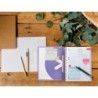 Cuaderno espiral a5 micro antartik tapa forrada120h 90 gr cuadro 5mm 5 banda 6 taladros color lavanda