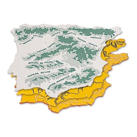 Plantilla liderpapel mapa españa plastico 22x18 cm bolsa de 3 unidades