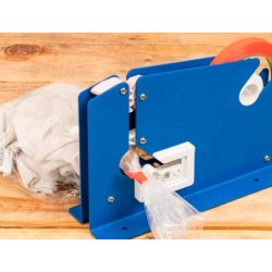 Maquina cierra bolsa q-connect metalica pintada color azul