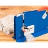 Maquina cierra bolsa q-connect metalica pintada color azul