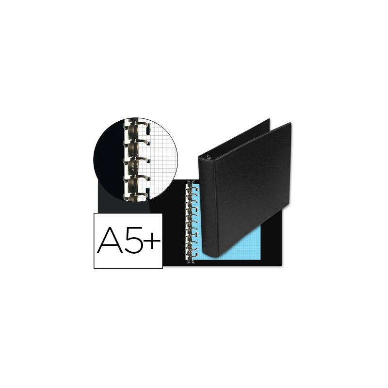 Carpeta multifin alfa 3002-g 11 anillas 40 mm plastico cuarto negro
