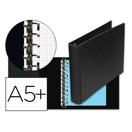 Carpeta multifin alfa 3002-g 11 anillas 40 mm plastico cuarto negro