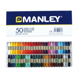 Lapices cera manley caja de 50 colores surtidos