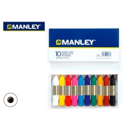 Lapices cera manley caja de 10 colores surtidos
