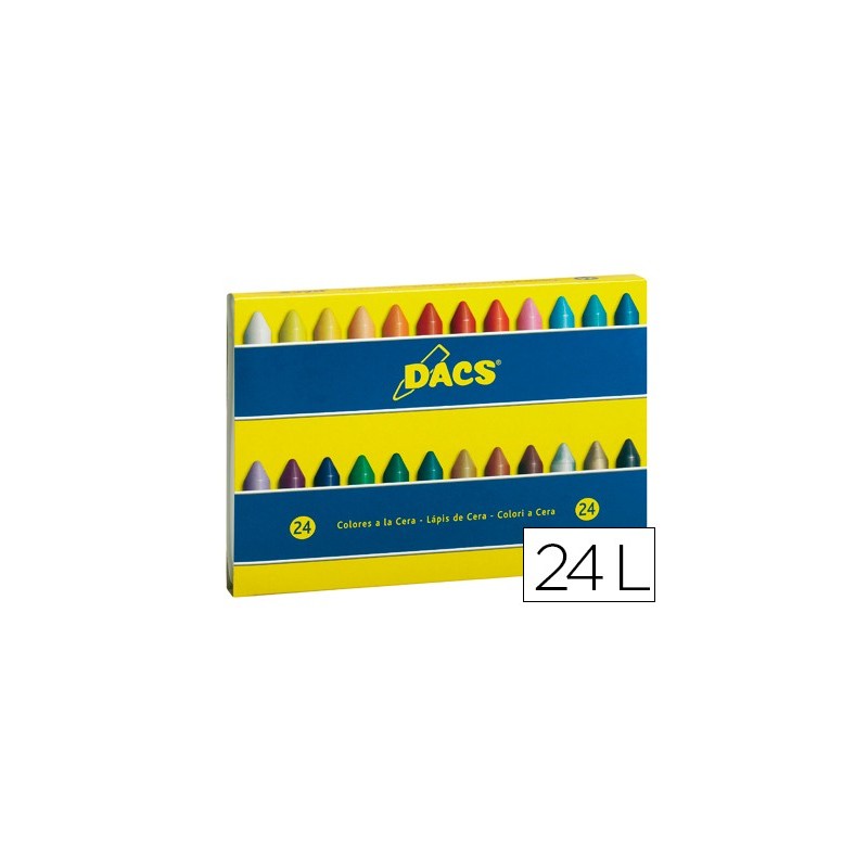 Lapices cera dacs caja de 24 colores surtidos