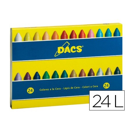 Lapices cera dacs caja de 24 colores surtidos