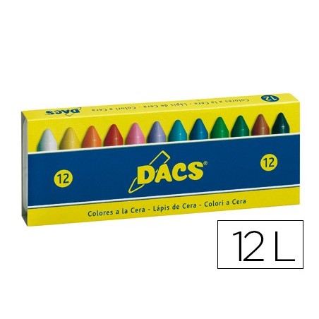 Lapices cera dacs caja de 12 colores surtidos