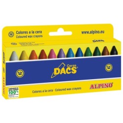 Lapices cera dacs caja de 12 colores surtidos