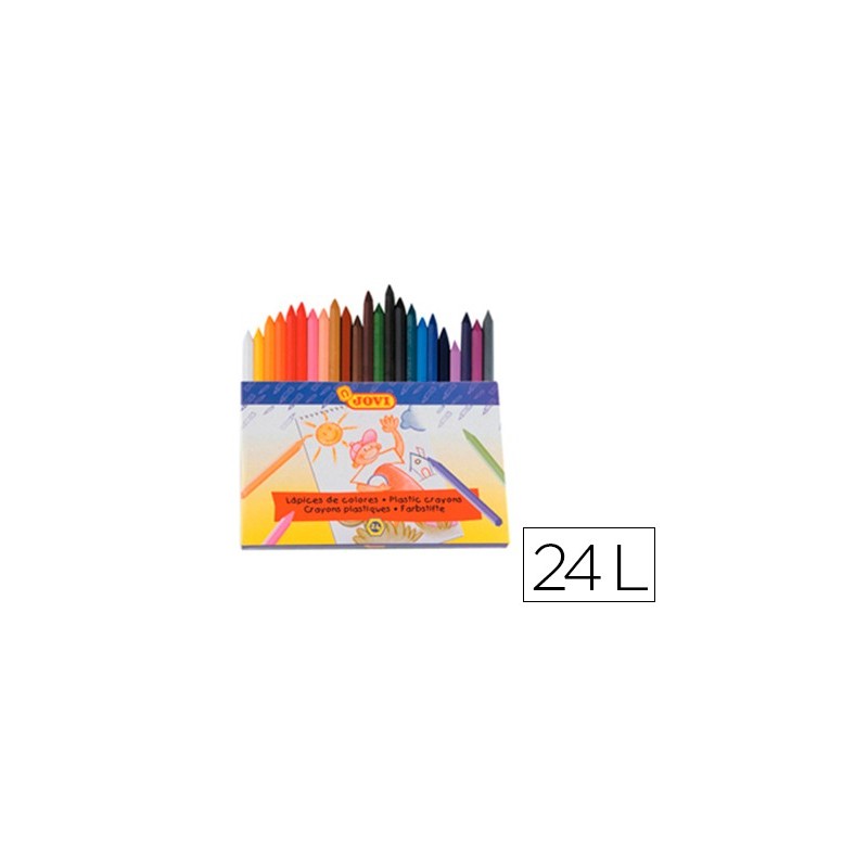 Lapices cera jovi hexagonal caja de 24 unidades colores surtidos
