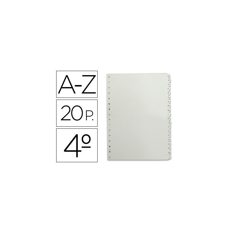 Separador alfabetico multifin 3002 plastico cuarto natural