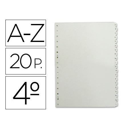Separador alfabetico multifin 3002 plastico cuarto natural