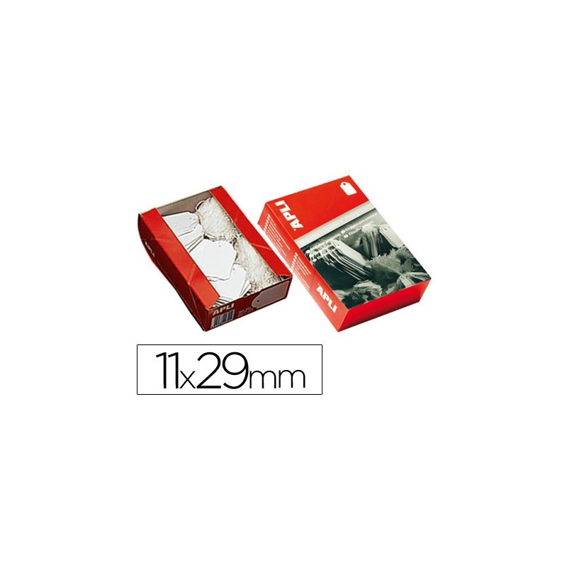 Etiquetas colgantes apli 385 11x29 mm caja de 1000 unidades