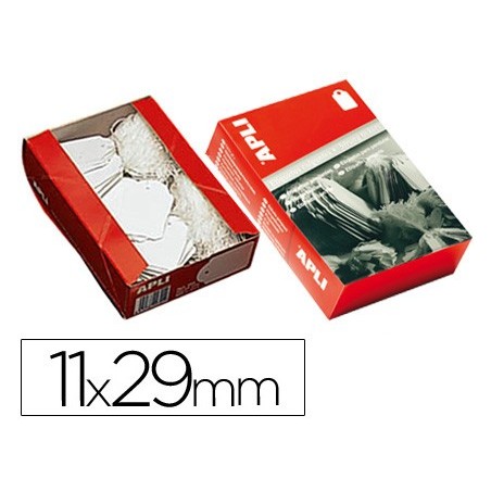 Etiquetas colgantes apli 385 11x29 mm caja de 1000 unidades