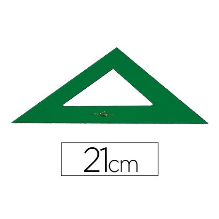 Escuadra faber castell 21 cm plastico verde