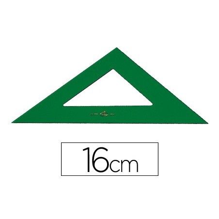 Escuadra faber castell 16 cm plastico verde