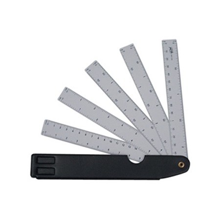 Escala pardo abanico 10 escalas 15 cm con estuche similpiel