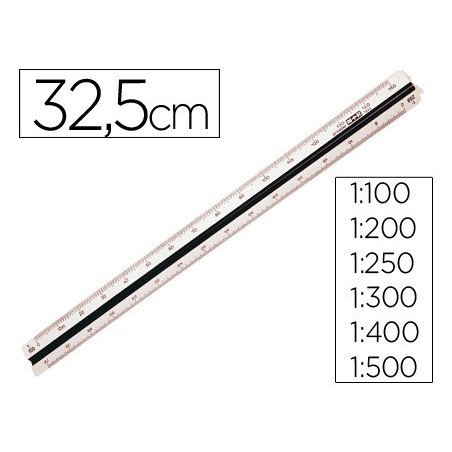 Escala mr 1632.20 1:100-200-250-300-400-500 30 cm estuche rigido color