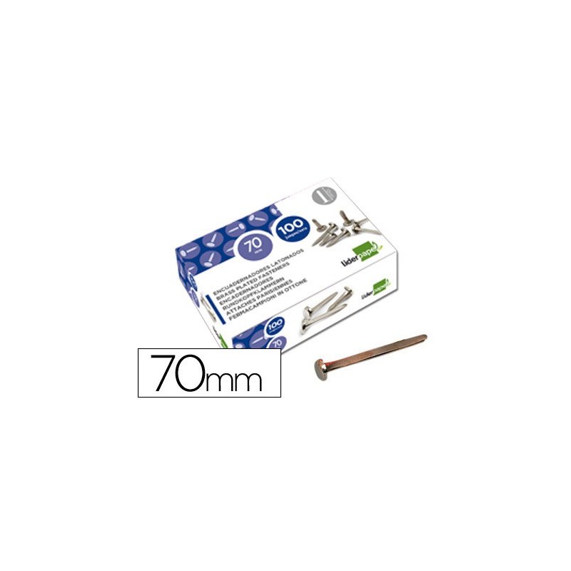 Encuadernadores liderpapel niquelados n.12 70 mm caja de 100 unidades