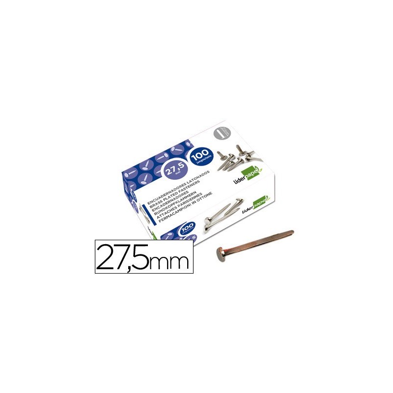 Encuadernadores liderpapel niquelados n.6 27,5 mm caja de 100 unidades
