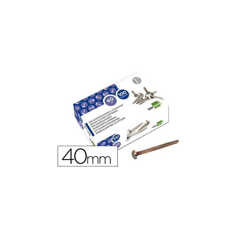 Encuadernadores liderpapel niquelados n.8 40 mm caja de 100 unidades